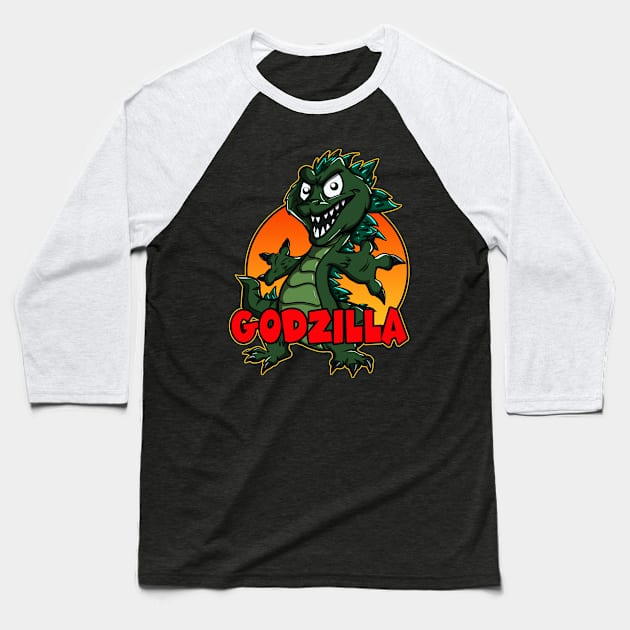 King Of The Monsters Baseball T-Shirt by FreddyK